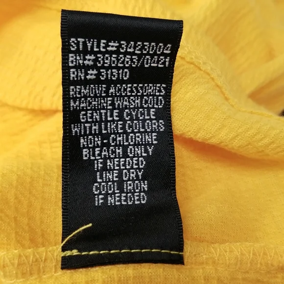 *NWT* AGB Gold Peplum Short Sleeve Top w/Ruched Sleeves & Necklace, size 1X - Picture 8 of 9